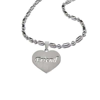 Menjewell " FRIEND" In Love Heart Design Pendant For Men & Boys